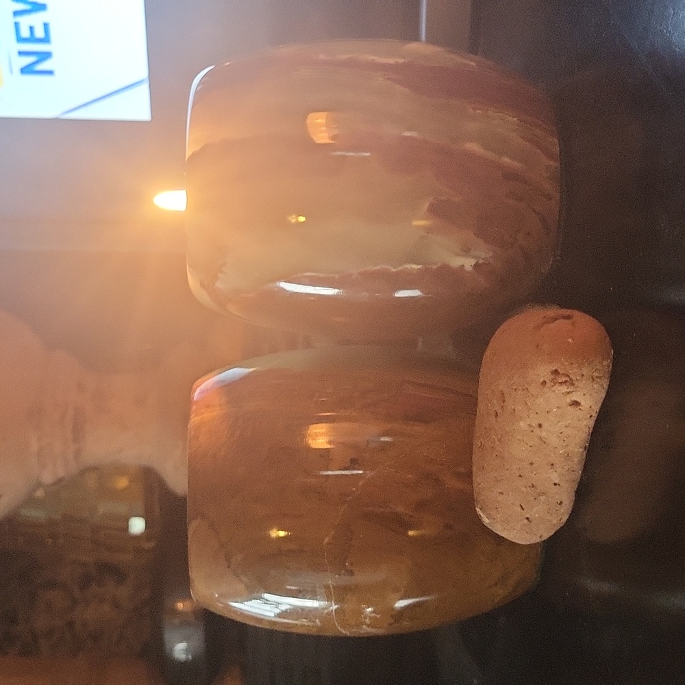 Unusual and Beautiful Pair of Vintage Onyx Votive Tea Light Candle Holders